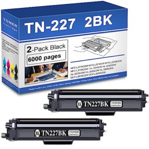 (2 Pack) TN-227 High Yield Toner Cartridge Replacement for TN227 MFC-L3770CDW MFC-L3710CW HL-3210CW DCP-L3510CDW Printer Toner.