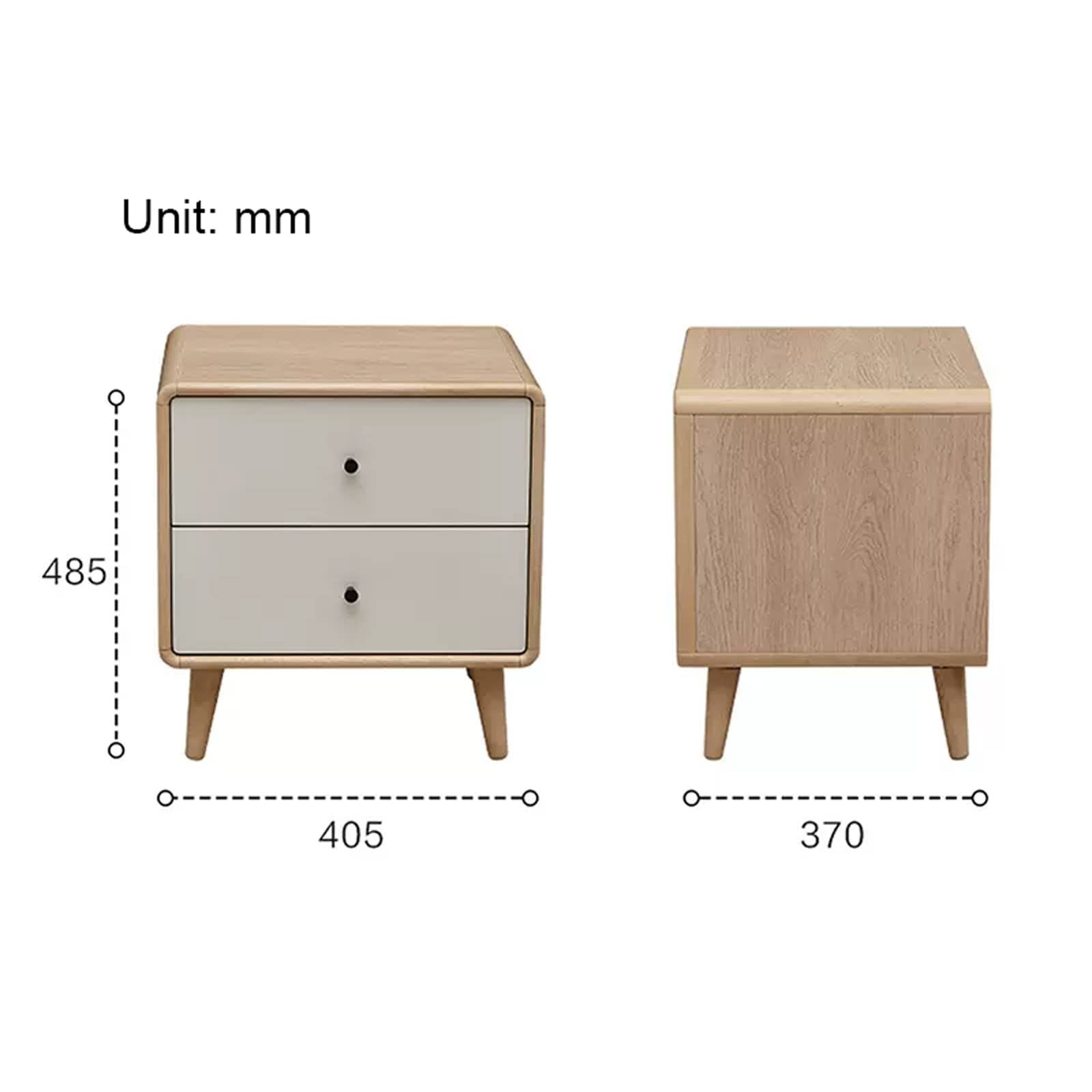 Bedside Table Nightstand 2 Drawers, Side Table for Livingroom, Bedside Table with Solid Wood Legs, Modern End Side Table for Bedroom, L40.5 xW37 xH48.5cm Nightstand Storage Unit (Color : Gold)