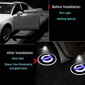 2Pcs Universal for Wireless Car Door Logo Light LED HD Welcome Courtesy Ghost Shadow Projector Lamp Compatible with Volvo Most Models