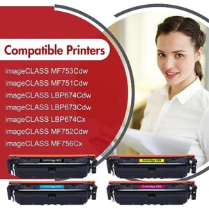 069 069H MF753Cdw 4 Pack Color Toner Cartridge Set Replacement for Canon 069 069H Toner Cartridge for Canon Color imageCLASS MF753Cdw MF751Cdw LBP674Cdw Printer Black Cyan Yellow Magenta