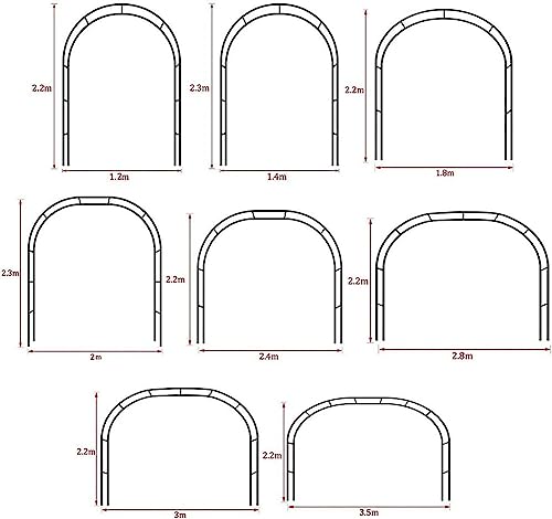 Heavy Duty Metal Garden Arch Trellis 1.2M 1.4M 1.8M 2M 2.4M 3M 3.5M Wide Weather-Resistant Rose Arches Wedding Archway Frame, Garden Entrances Decoration Arch Stand,Green,W1.2M*H2.2M