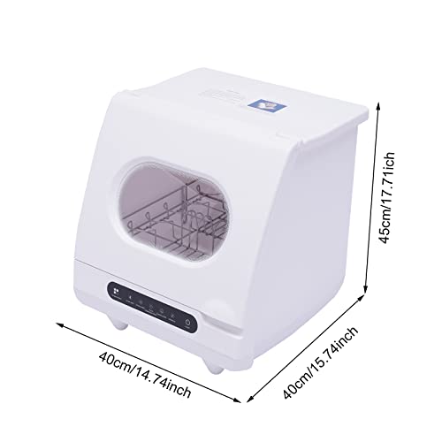 1200W Portable Countertop Dishwasher Compact Dish Washing with 5 Washing Programs 360° Spray Arms Mini Display Dishwasher for Small Apartment Office and Home Kitchen