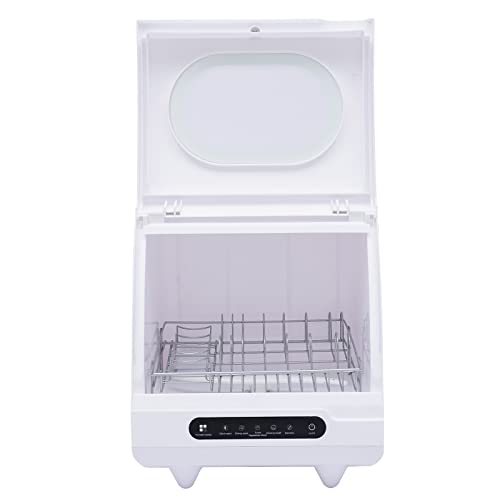 1200W Portable Countertop Dishwasher Compact Dish Washing with 5 Washing Programs 360° Spray Arms Mini Display Dishwasher for Small Apartment Office and Home Kitchen