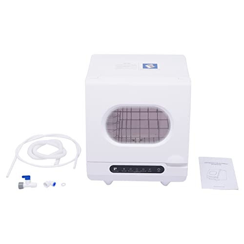 1200W Portable Countertop Dishwasher Compact Dish Washing with 5 Washing Programs 360° Spray Arms Mini Display Dishwasher for Small Apartment Office and Home Kitchen