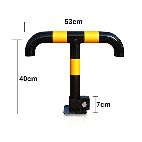 CAIMIAO Car Parking Space Lock Bollard T Shape Foldable Security Post Bollard Parking Post Strong and Sturdy Traffic Visible Warning Sign (Color : Black, Size : Yellow)