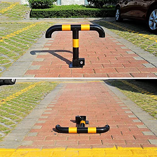 CAIMIAO Car Parking Space Lock Bollard T Shape Foldable Security Post Bollard Parking Post Strong and Sturdy Traffic Visible Warning Sign (Color : Black, Size : Yellow)