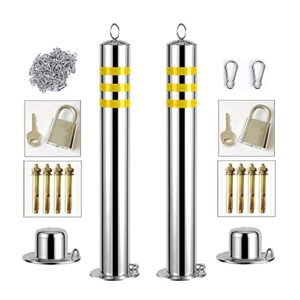 caimiao 2pcs private car parking stainless steel security posts,private car parking space lock,easy to install to protect your parking space (size : 800x76mm/31.5x3in)