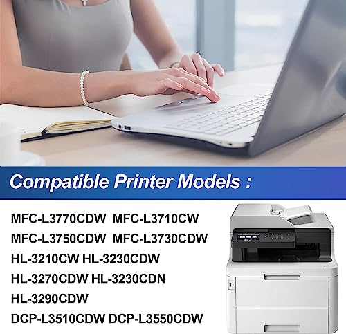 TcxLink (5 Pack) TN-227BK TN-227C TN-227Y TN-227M High Yield Toner Cartridge Replacement for TN227 MFC-L3770CDW MFC-L3710CW HL-3210CW DCP-L3510CDW Printer Toner.