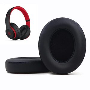 replacement ear pads cushions compatible with beats studio 3.0/2.0, headphone ear covers with high density memory foam, soft leather, adaptive beats noise cancelling headphones replacement earpads