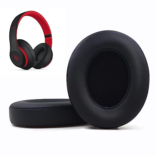 Replacement Ear Pads Cushions Compatible with Beats Studio 3.0/2.0, Headphone Ear Covers with High Density Memory Foam, Soft Leather, Adaptive Beats Noise Cancelling Headphones Replacement Earpads