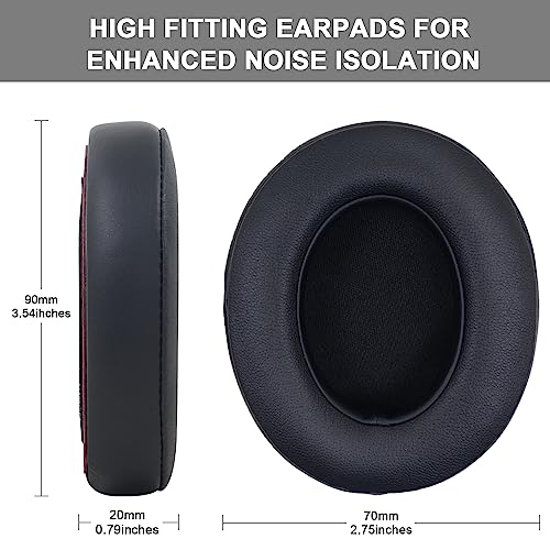 Replacement Ear Pads Cushions Compatible with Beats Studio 3.0/2.0, Headphone Ear Covers with High Density Memory Foam, Soft Leather, Adaptive Beats Noise Cancelling Headphones Replacement Earpads