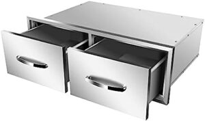 outdoor kitchen stainless steel triple access bbq drawers with chrome handle,30wx20dx10h