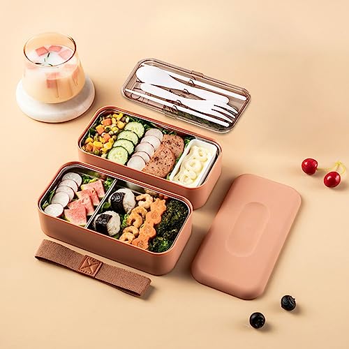 Plastic Bento Box Adult Lunch Box Lunch Box with 2 Compartments Ideal for Work & On-The-Go