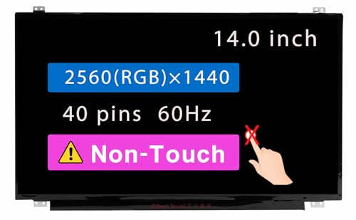 14.0" Screen Replacement for Lenovo Thinkpad T460P 20FW002F LCD Display Panel 60Hz (QHD 2560 * 1440 Non-Touch)