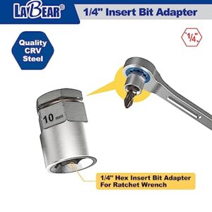 LABEAR- 4pcs Ratcheting Wrench to Square Drive Adapter Set