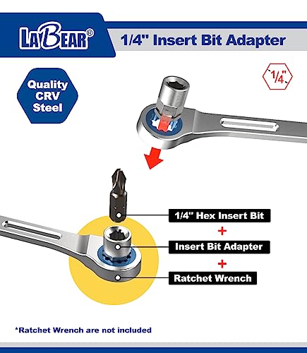 LABEAR- 4pcs Ratcheting Wrench to Square Drive Adapter Set