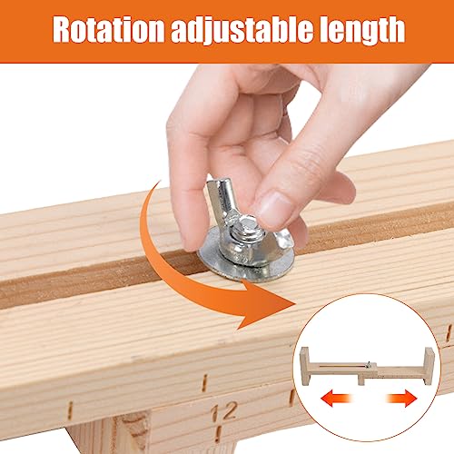 CALIDAKA Jig Bracelet Maker with 4 Pcs Clips, Wood Jig Bracelet Maker U Shape Clear Scale Bracelet, DIY Hand Knitting Bracelet Jig Bracelet Braiding Tool for DIY Crafting Weaving(B)