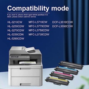 TN223 Toner Cartridge (5-Pack, 2BK/1C/1M/1Y): NUC Compatible Replacement for Brother TN227 TN-227BK TN 223 TN223 MFC-L3710CW L3730CDW HL-3230CDW 3230CDN 3290CDW DCP-L3550CDW Printer
