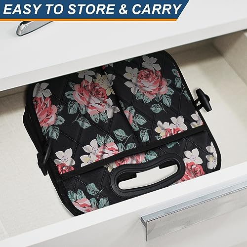 Deosk Trunk Organizer for Car, Collapsible Car Organziers and Storage with 6 Pockets, 50L Multi-Compartment Car Trunk Organzier, Car Accessories for Women/Men - Floral