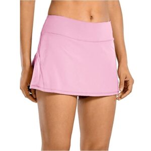 Women's Pleated Sports Mini Skirt with Shorts Stylish Tennis Skirt for Sport Athletic Running Activewear Pink