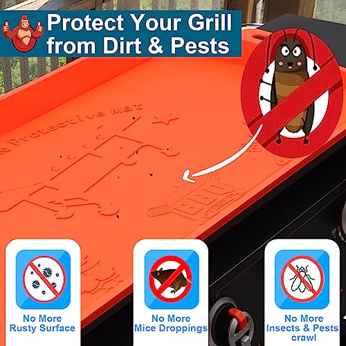 Silicone Griddle Mat for Blackstone, Griddle Protective Mat Cover for Blackstone, Heavy Duty/Durable/100% Silicone Grill Mat Protect Your Griddle from Dirt & Rust (All Cover Protective/Upgraded)