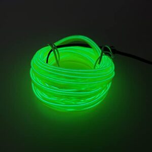 GZYF Car Interior LED Strip Lights, 5M Neon Light 12V with Fuse Protection, Neon Wire with 6mm Sewing Edge, Atmosphere Lights Interior Decoration for Automotive Trucks SUVs ATVs RVs, Fluorescent Green