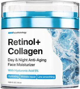 face moisturizer retinol cream - men and women anti-aging day & night neck décolleté with retinol, collagen hyaluronic acid hydrating wrinkle repair safe for all skin types