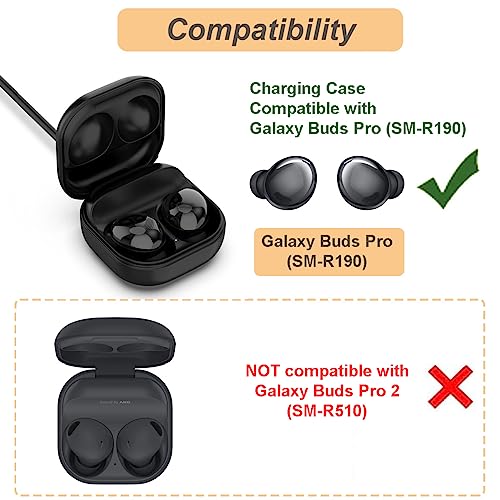 Charging Case for Samsung Galaxy Buds Pro (SM-R190), Replacement Charger Cradle Station Box with USB Type-C Cable for Galaxy Buds Pro Earbuds (Black)