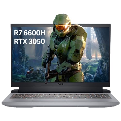 DELL G15 15.6‘’ FHD 120Hz Gaming Laptop, AMD Ryzen 5 6600H, 16GB DDR5 RAM, 512GB PCIe SSD, NVIDIA GeForce RTX 3050, Backlit Keyboard, HD Camera, Win 11 Pro, Gray