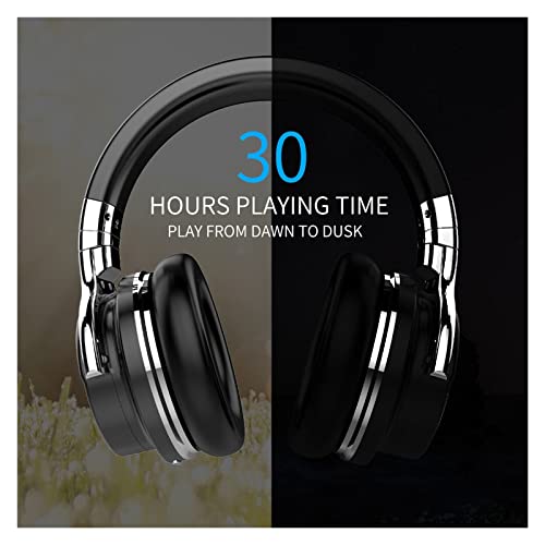 NALANY Active Noise Cancelling Wireless Bluetooth Headphones Deep Bass Stereo Bluetooth Headset with Microphone for Phone (Color : Purple)