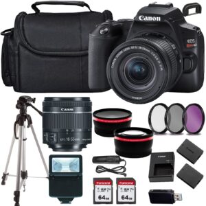canon rebel sl3 / eos 250d dslr camera w/canon ef-s 18-55mm f/4-5.6 is stm lens+case+128memory cards (24pc)