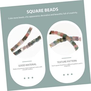 SEWACC 7pcs 85pcs Cube Beads Keychain Making Supplies Carnelian Necklace Natural Beads Bracelets Beads Kit Square Bracelet Gemstone Cube Beads Loose Beads DIY Stone DIY Jewelry Stone Rock