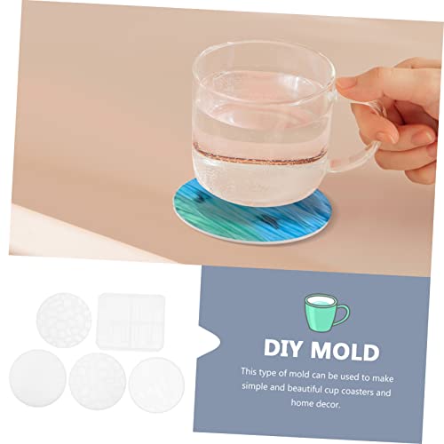 Didiseaon 1 Set Coaster Silicone Mold Resin Molds Crystal Tray Crystal Coasters Epoxy Molds Silicone Molds for Resin Round Silicone Casting Mold Coaster Mold DIY Accessories Handmade Mold