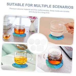 Didiseaon 1 Set Coaster Silicone Mold Resin Molds Crystal Tray Crystal Coasters Epoxy Molds Silicone Molds for Resin Round Silicone Casting Mold Coaster Mold DIY Accessories Handmade Mold