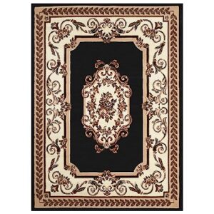 allstar rugs black 5x7 traditional area rug (5' 2" x 7' 1")