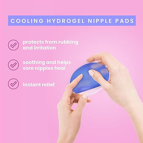 LaVie™ Hydrogel Nipple Pads for Breastfeeding - Nipple Cooling Gel Pads for Breastfeeding, Hydrogel Pads for Sore Nipple Relief Breastfeeding - Aloe Vera Infused Nipple Gel Soothing Pads -