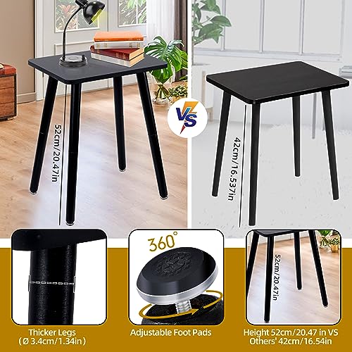 Yawinhe Side Table 2-Tier end Table,Nightstand with Storage Shelf,Modern Wooden Side Table Bedside Table,Suitable for Living Room, Bedroom, Balcony (First Floor/(1-Pack), Black)