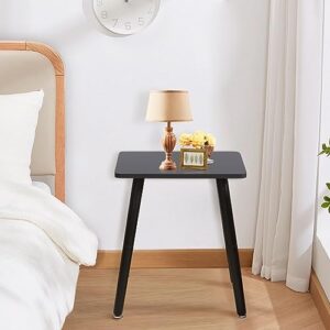 Yawinhe Side Table 2-Tier end Table,Nightstand with Storage Shelf,Modern Wooden Side Table Bedside Table,Suitable for Living Room, Bedroom, Balcony (First Floor/(1-Pack), Black)