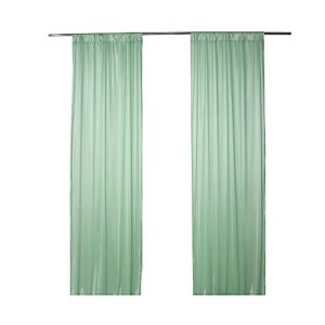 sweeteasy 2packs 5x10ft photography backdrop drapes curtains wedding backdrop, for baby shower birthday home party event festival restaurant reception window decor polyester (sage green)