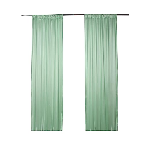 SweetEasy 2packs 5x10ft Photography Backdrop Drapes Curtains Wedding Backdrop, for Baby Shower Birthday Home Party Event Festival Restaurant Reception Window Decor Polyester (sage Green)