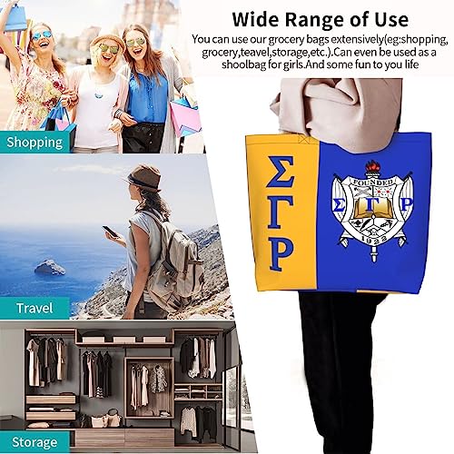 Sisterhood Sigma Gamma Rho Tote Bag For Women Travel Work Beach Shopping Grocery Large Totes Reusable Handbags Shoulder Bags