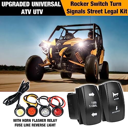 Loud UTV Horn Kit,RZR Horn Kit with Turn Signal Rocker Switch 12V for Polaris RZR Ranger, PRO XP, Can Am, Up to 2021+