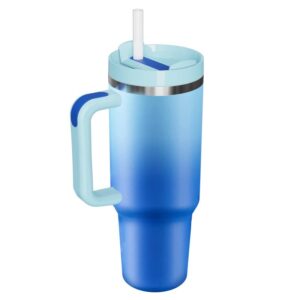 dapperlin 40oz stainless steel vacuum insulated tumbler with lid and straw for water, iced tea or coffee, smoothie and more (sky blue)