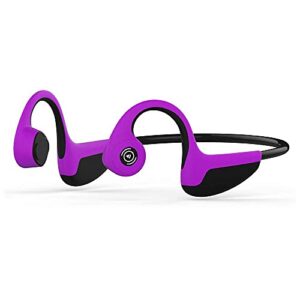vapeonly bone conduction headphones bluetooth 5.0 open ear wireless headset pink purple gym earphone hifi stereo with mic sweatproof sports headphones for running driving cycling (purple)