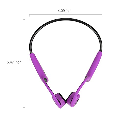 vapeonly Bone Conduction Headphones Bluetooth 5.0 Open Ear Wireless Headset Pink Purple Gym Earphone HiFi Stereo with Mic Sweatproof Sports Headphones for Running Driving Cycling (Purple)