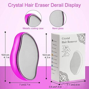 Crystal Hair Eraser, Painless Hair Removal and Exfoliation - Bleame Hair Eraser - Ideal Hair Remover Tool for Arms and Legs, Portable Mild Hair Remover, Reusable - Purple