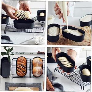 UPKOCH 1pc Cheesecake Mold Mini Loaf Pans with Lids Silicone Bakeware Stainless Steel Cookware Set Egg Tart Pans Nonstick Baking Bread with Lid Non-stick Coating Black Baking Mold Oven