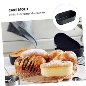 UPKOCH 1pc Cheesecake Mold Mini Loaf Pans with Lids Silicone Bakeware Stainless Steel Cookware Set Egg Tart Pans Nonstick Baking Bread with Lid Non-stick Coating Black Baking Mold Oven