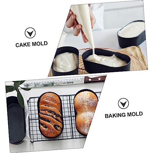 UPKOCH 1pc Cheesecake Mold Mini Loaf Pans with Lids Silicone Bakeware Stainless Steel Cookware Set Egg Tart Pans Nonstick Baking Bread with Lid Non-stick Coating Black Baking Mold Oven