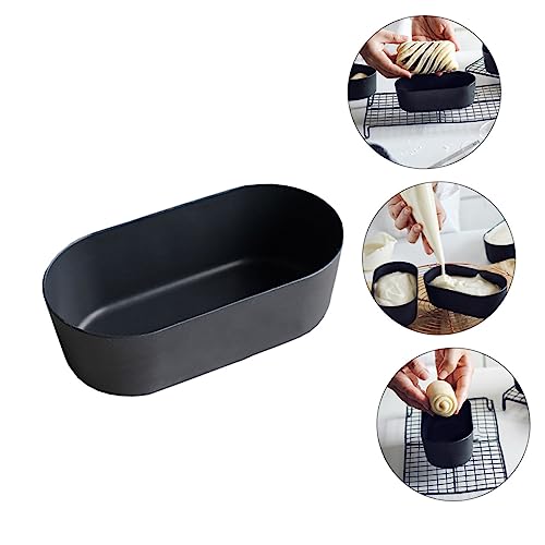 UPKOCH 1pc Cheesecake Mold Mini Loaf Pans with Lids Silicone Bakeware Stainless Steel Cookware Set Egg Tart Pans Nonstick Baking Bread with Lid Non-stick Coating Black Baking Mold Oven